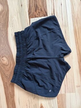 lululemon athletica Black Fitness Shorts with Reflective Logo
